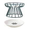thumbnail image 3 of Cuenco de cerámica para mascotas, soporte de hierro, soporte para estante, cuenco individual para mascotas, de alimentación para gatos y perro , Verde, 3 of 8