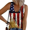thumbnail image 1 of Fiudx Liquidación de Ofertas Flash Blusa Casual con Cuello En V y Botones Impresos para El Día de La Independencia de Verano para Mujer, 1 of 5