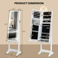 thumbnail image 3 of Costway Armoire à Bijoux avec Miroir à DEL, Organisateur sur Pied avec Lumière Intégrée à 3 Couleurs, 3 of 10