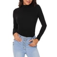 thumbnail image 3 of LAVA Womens Turtleneck Long Sleeve Tops Mock Neck Slim Fit T Shirts Black XL, 3 of 10