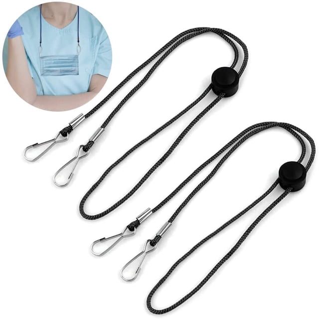 Sangles de Lanière de Masque à Longueur Réglable pour l'Arrière de la Tête Ou du Cou et Supports de Masque Réglables 4 Pcs