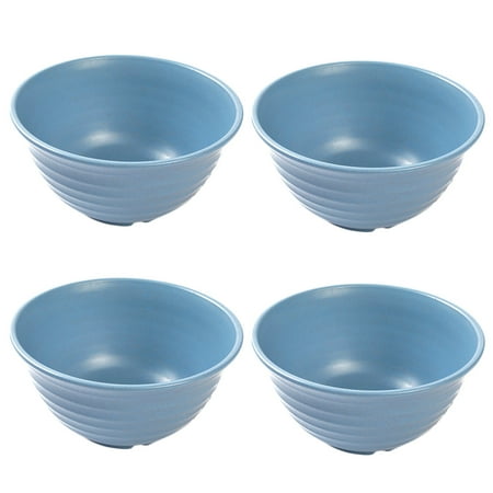 

Wheat Straw Boowl 4pcs 7inch Wheat Straw Bowls Large Creative Rice Bowl Shatter-resistant Bowls for Home Restaurant (Blue)