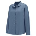 thumbnail image 5 of Daolelai Classic Pleated Textured Single Lapel Shirt for Women, 5 of 8