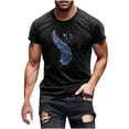 thumbnail image 2 of Jinhomg Mens Fashion Graphic T-Shirts Big and Tall Comfy Short Sleeve Crew Neck Tees Muscle Fit Spring Summer Athletic Tops Casual Daily Wear Seasonal Sale Black M, 2 of 5