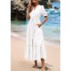 thumbnail image 4 of Vestido midi PRETTYGARDEN para mujer, verano 2025, cuello en V con bolsillos, 4 of 9