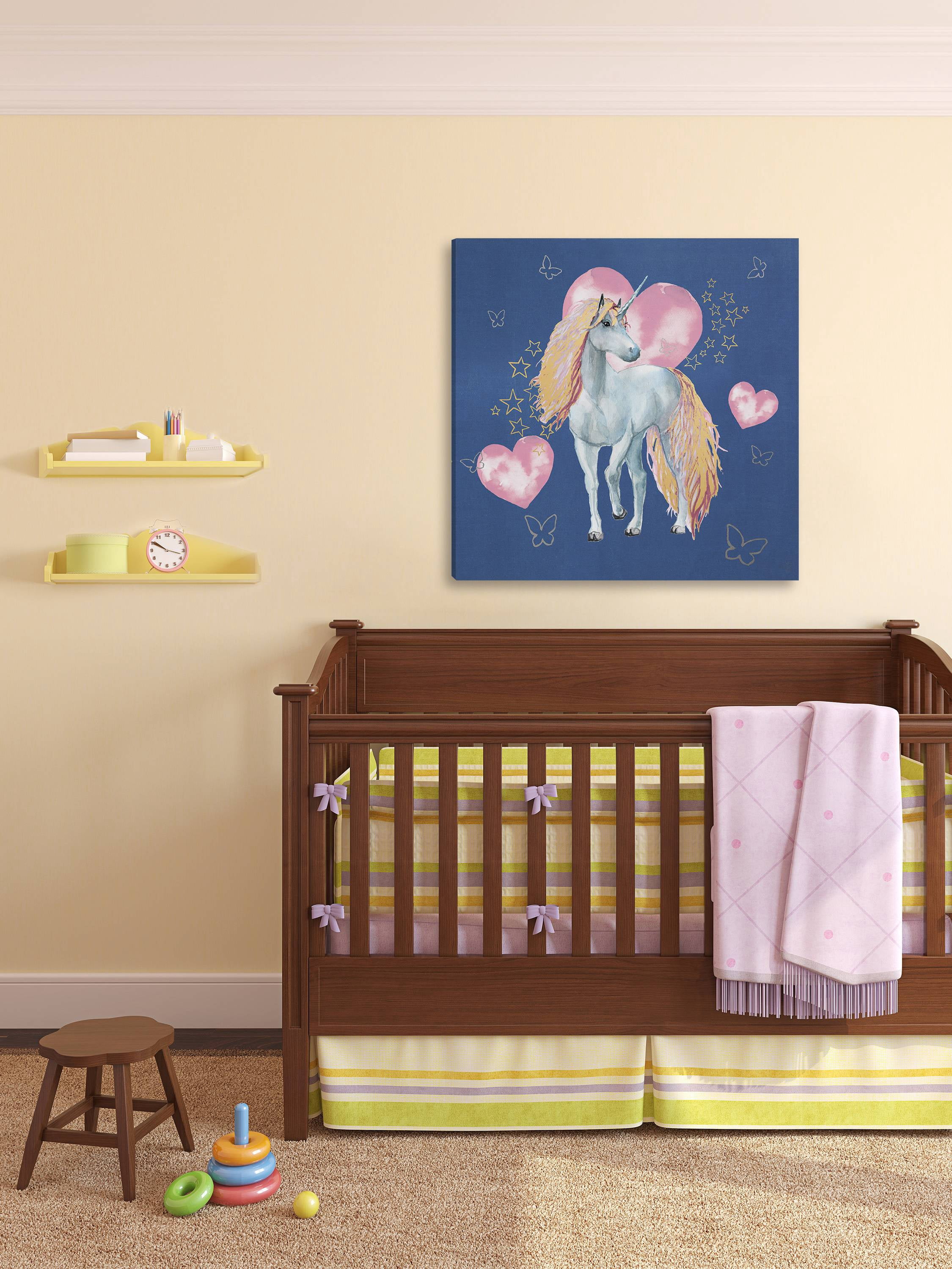 Marmont Hill Stars and Love Unicorn Canvas Wall Art
