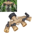 thumbnail image 4 of Distribuidor De Conector De Latón Para Grifo De Manguera De 4 Vías, Rosca De 3/4 Pulgadas Para Riego De Jardín, 4 of 7