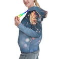 thumbnail image 2 of Lsque Gold And Blue Fireworks Pattern Casual Women's Hoodie,Hooded Sweatshirt with Kangaroo Pocket,Pullover Hoodie with Eye-catching Drawstrings-Large, 2 of 7