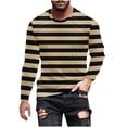 thumbnail image 2 of Kakii Men's Striped T-Shirt Crewneck Long Sleeves Basic Casual Top, 2 of 5