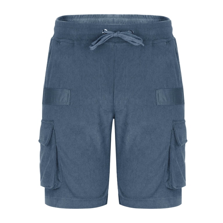 asjyhkr Mens Cargo Shorts Corduroy Elastic Waist Drawstring