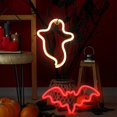 thumbnail image 3 of 2 Pack Halloween Decoration LED Neon Sign Light Ghost Neon Sign Bat Lights Neon Sign Wall Hanging Neon Sign with Batteries for Ha, 3 of 4