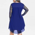 thumbnail image 3 of Fashion Women Casual Plus Size Sheer Lace Sleeve High Low Hem O-Neck Swing Dress 240561, 3 of 4