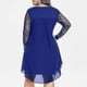 thumbnail image 3 of Fashion Women Casual Plus Size Sheer Lace Sleeve High Low Hem O-Neck Swing Dress 240561, 3 of 4