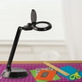 thumbnail image 5 of OttLite Space Saving Magnifier LED Desk Lamp, Optical Grade Magnification, Adjustable Arm, Pivoting Head, Portable to Travel, for Crafting & Needlework, Magnifying Glass with Light and Stand, Black, 5 of 5