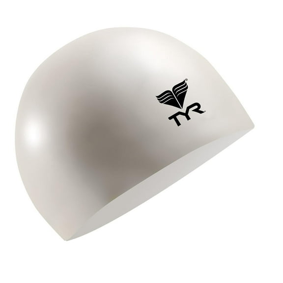 TYR Adult Fit Latex Swim Cap - White