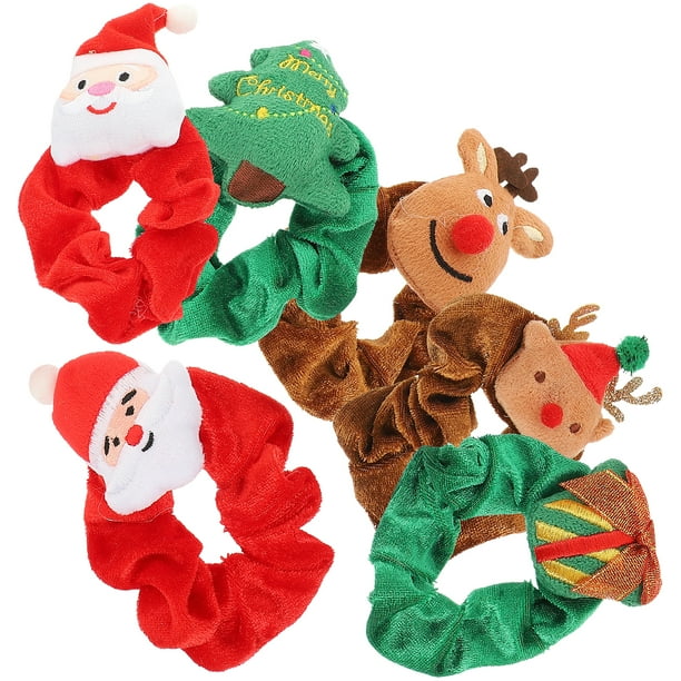 GOOHOCHY 6 piezas de lazos para el cabello con dibujos navideños, creativos y encantadores, accesorios elegantes para el cabello.