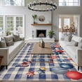 thumbnail image 3 of Independence Day Area Rugs 5'x7', Washable Small Throw Rugs for Laundry Room Playroom, Flag Balloons Butterflies Blue Plaid Indoor Outdoor Rug Non-Slip Low Pile Carpet Runner Reversible Floor Mats, 3 of 8