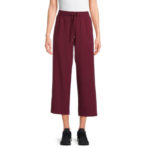 Athletic Works Women's Wide Leg Cropped Pants, Sizes XS-XXXL