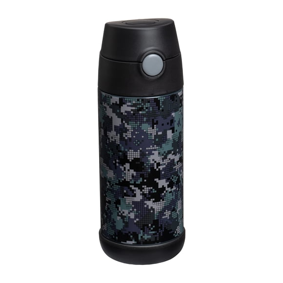Botella de agua Snug Kids con aislamiento de acero inoxidable, 350 ml, negra