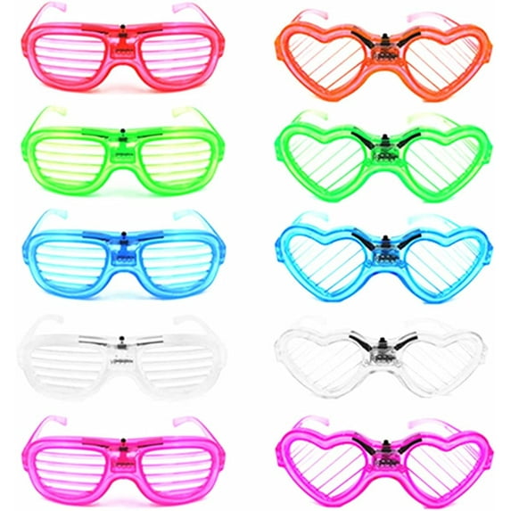 LINLIN 10 Pack Party Glasses, Light Up Glasses Flashing Glasses Sunglasses for Boys Girls Kids Adults