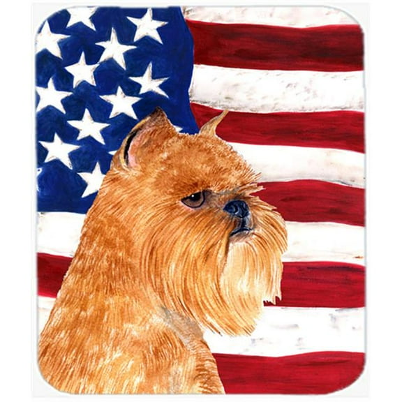 Usa American Flag With Brussels Griffon Mouse Pad, Hot Pad Or Trivet