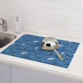 thumbnail image 6 of Fuzoiu Sharks on White Blue Striped Print Absorbent, Reversible Microfiber Dish Drying Mat for Kitchen, Dish Drying Pad for Dishes, Utensils, Pots and Pans, Extra Large 18 Inch x 24 Inch, 6 of 7
