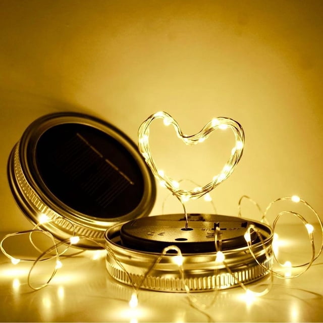 LED Solar Fairy Mason Jar Light Party Wedding Garden Decor Lámpara Mango Sywqhk Para Estrenar
