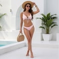 thumbnail image 7 of NOLDARES Women's Ribbed Bikini Sets Scoop Neck Cheeky Swimsuit Two Piece Bathing Suit(Pink,XS), 7 of 7