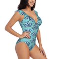 thumbnail image 5 of Picia Best Dad Ever Blooming Jelly Womens Tummy Control Bathing Suits Slimming Ruffle Swimsuit One Piece Lace Swimwear-, 5 of 8
