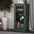thumbnail image 3 of Palace Imports 100% Solid Wood 3-shelf Bookcase with Adjustable Shelves and Clear Glass Door, Green, 3 of 6