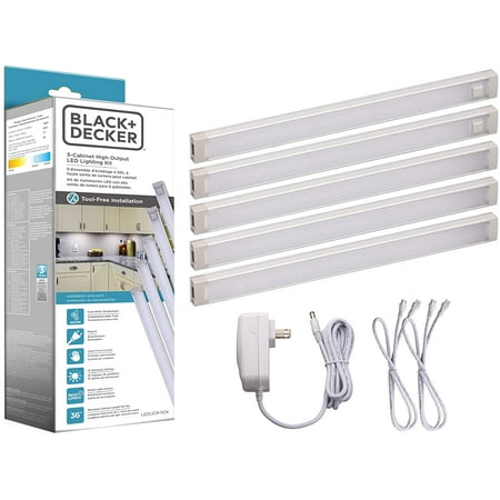 

BLACK+DECKER LEDUC9-5CK LED Under Cabinet Kit with Motion Sensor Dimmable Kitchen Accent Lights Tool-Free Install Cool White 4000k 9 Length 9