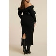 thumbnail image 2 of ELOQUII Women's Plus Size Cableknit Off Shoulder Maxi Dress, 2 of 2