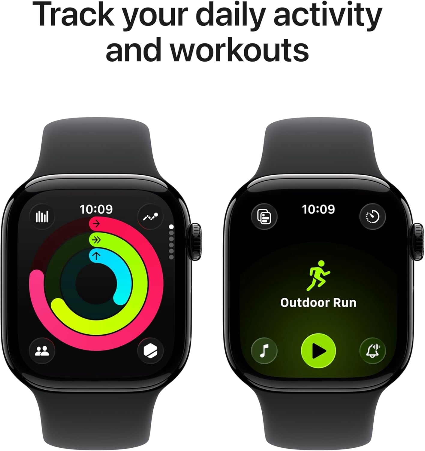 Apple Watch Series 11 (GPS) 42mm Space Gray Aluminum Case with Black Sport Band - S/M