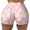 thumbnail image 2 of Lsque Cute Rabbit Carrot Pattern High Waisted Biker Shorts for Women-Tummy Control Fitness Athletic Workout Running Yoga Gym Shorts,Moisture-Wicking-Large, 2 of 9