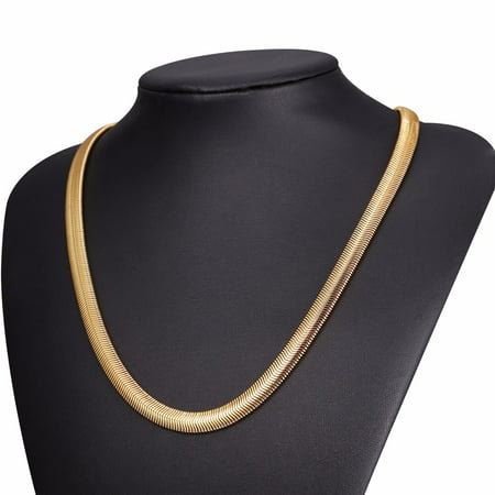  Hot Hip Hop Jewelry Snake Chain Necklace Trendy Stainless Steel Gold Plated Men Gift Chain Necklace 30 INCHES