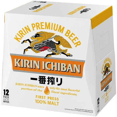 Kirin Ichiban Premium Beer, 12 Pack 12 fl oz Bottles, 5% ABV
