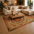 thumbnail image 3 of Gelasgo Vintage Sun Celestial Velvet Area Rug, Floral Boho Decorative Carpet, Soft Bedroom Living Room Rug, Colorful Indoor Floor Mat for Home Decor, 3 of 5