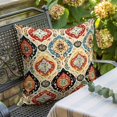thumbnail image 3 of Throw Pillow Covers, Abstract Moroccan Decorative Throw Pillow Covers 20x20 Inch, Vintage Bohemia Geometric Floral Pattern Square Linen Pillow Cases for Couch/Living Room/Sofa, 3 of 9
