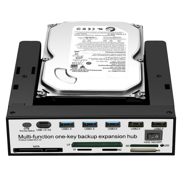 Concentrador USB de 5,25 pulgadas Wdftyju con panel frontal y extensión de unidad óptica SATA 5 Gbps