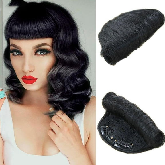 Misterolina Bangs Hair Clip Synthetic Short Curly Retro Bangs Hot J1 H6O6