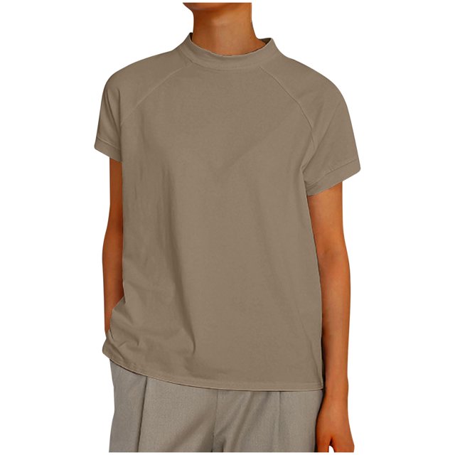 Yuyuzo T-Shirts pour Femmes à Manches Courtes, Col Rond, T-Shirts Basiques, Hauts Amples Décontractés d'Été, Chemisiers Unis