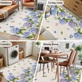 thumbnail image 5 of Hydrangeas Area Rugs 4'x6', Washable Small Throw Rugs for Office Bathroom, Purple Floral Butterfly Leaves Beige Indoor Outdoor Rug Non-Slip Low Pile Carpet Runner Reversible Floor Mats, 5 of 8