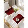 thumbnail image 5 of Red Black Plaid Placemats Set of 12, Country Vintage Star Abstract Gingham Placemats for Dining Table, Place Mats for Kitchen Tabletop, Waterproof Wipeable Dining Table Mats Set, 5 of 9