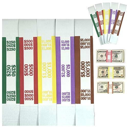 Money Bands Currency Sleeves Straps – Made in USA (Pack of 5000) Self-Adhesive A