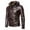 Brown, variant on Mens Hooded Leather Jacket, Winter Fleece Slim Fit Coats Male Fashion Spring Autumn Casual Leather Jackets Brown XXXL