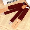thumbnail image 5 of Buyless Fashion Button End Logger Work 2 Pack Suspenders for Men - 48" Adjustable Straps 1 1/4" - X Shape - 5125-2-Burgundy, 5 of 7
