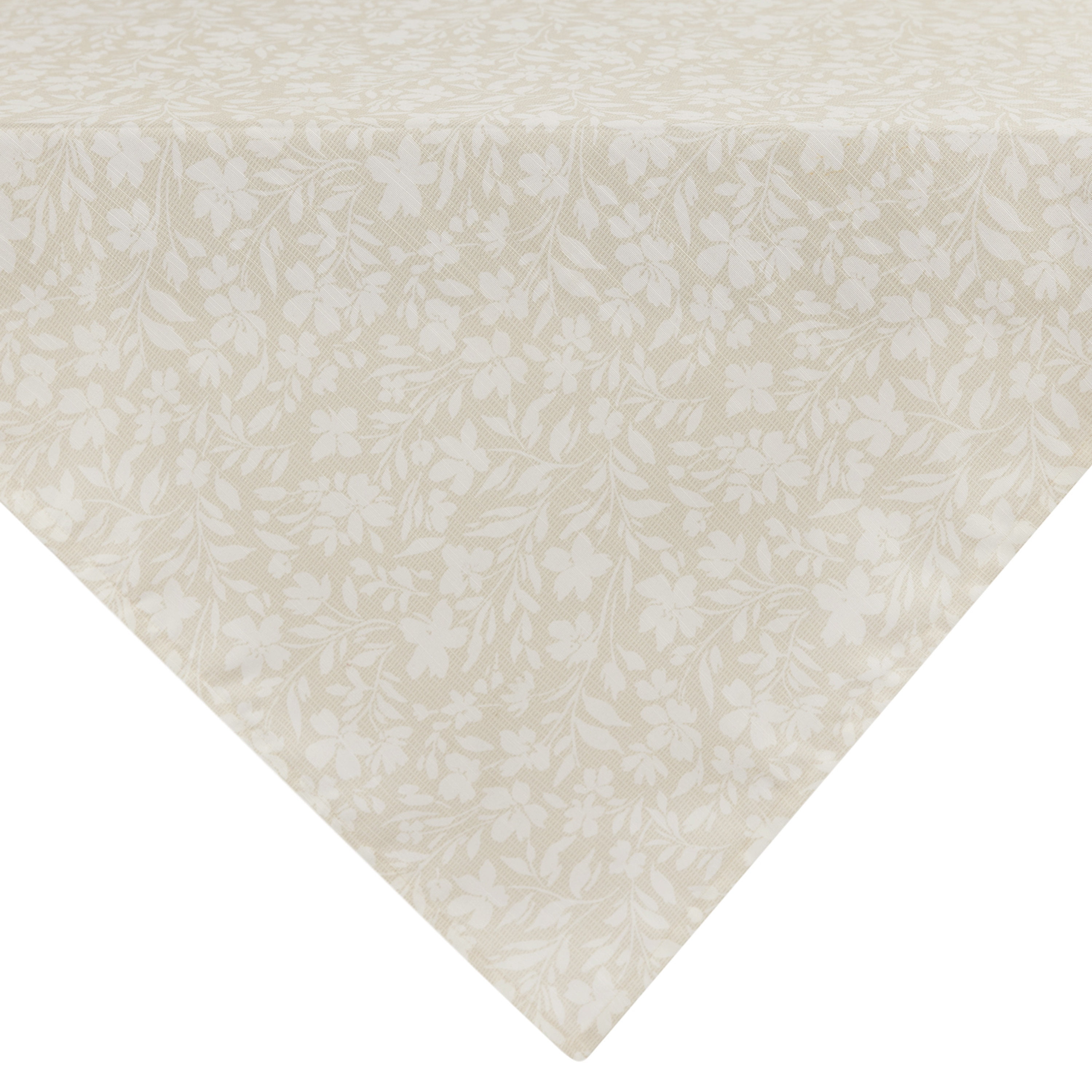 Mainstays Floral Cross Stitch 60” x 84" Tablecloth - Beige - Cotton & Polyester Blend