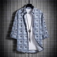thumbnail image 2 of Chemises pour Hommes, Shorts pour Hommes, Chemise Formelle à Imprimé Coloré Col Rabattu Blouse Chemise Manches Courtes Col Rabattu Blouse Chemise, Shorts Courts pour Hommes, Chemise pour Hommes, 2 of 3