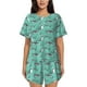 thumbnail image 1 of Fotbe Great White Shark Conjunto de Pijama Estampado para Mujer, 2 Piezas, Ropa de Dormir con Camiseta de Manga Corta y Shorts Suaves-Large, 1 of 6