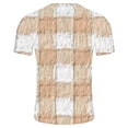 thumbnail image 4 of ylioge T-shirt à Manches Courtes Col Rond Imprimé à Carreaux pour Hommes, 4 of 5